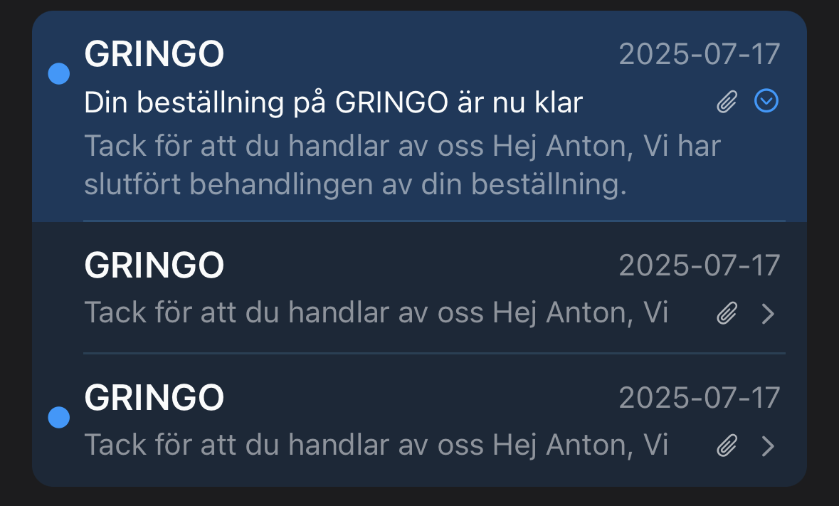 Inconsistent mails