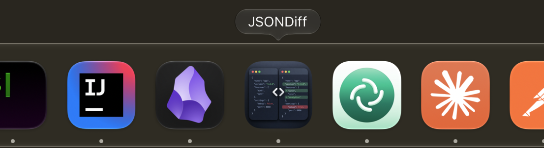 JsonDiff icon at dock